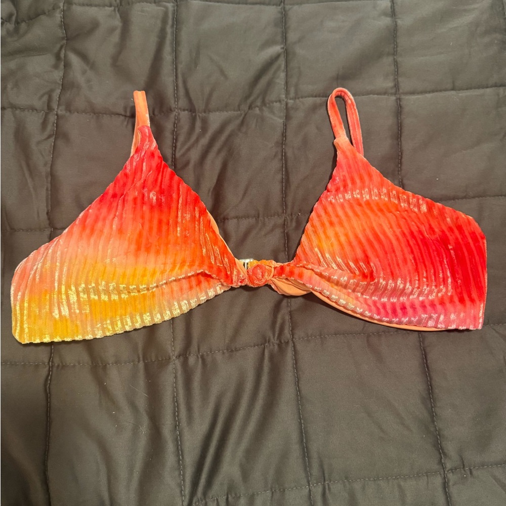 Vibrant Red and Orange Bikini Top